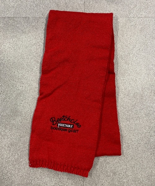 SHEPP（シープ）の「レタリング刺繍ニットマフラー（マフラー・レディース・アイボリー/レッド/グレー/ブラック/ベージュ・F）」の18枚目の写真