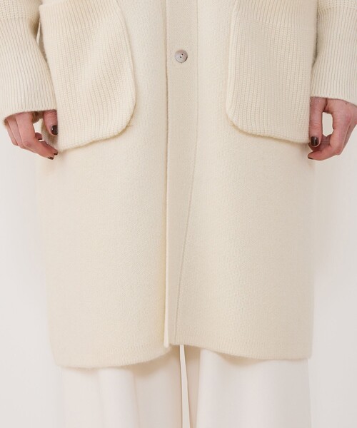 GALERIE VIE（ギャルリー ヴィー）の「モンゴルカシミヤ スタンドカラーコート（その他アウター・レディース・ホワイト/ブラウン・FREE）」の5枚目の写真