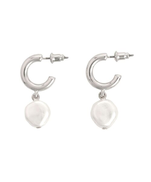 LAGUNAMOON(ラグナムーン)の「LADYフェイクパールフープピアス(ピアス(両耳用)・レディース・シルバー/ゴールド・FREE)」の7枚目の写真