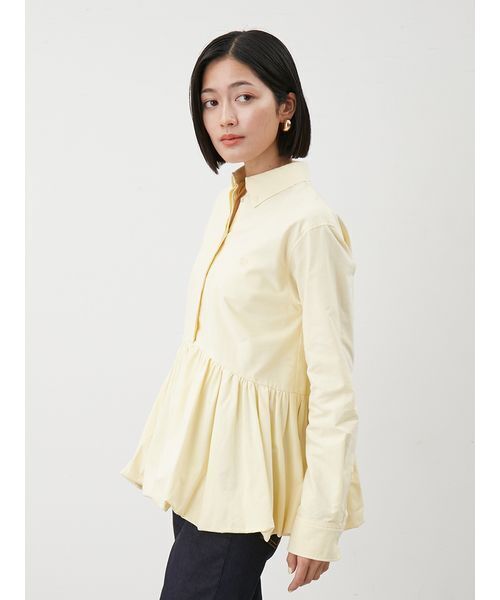 MilaOwen（ミラ オーウェン）釦ダウン裾 バルーン ペプラムシャツ セール】釦ダウン裾バルーンペプラムシャツ（シャツ/ブラウス）｜Mila