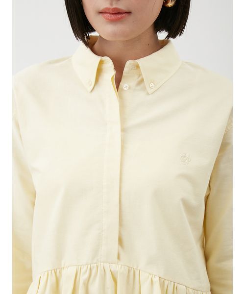 セール】釦ダウン裾バルーンペプラムシャツ（シャツ/ブラウス）｜Mila