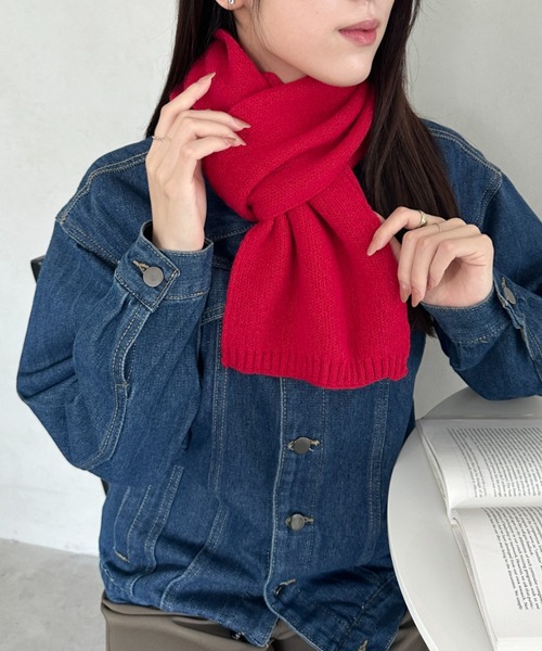MYMOOD.(マイムード)の「13色展開 シンプルコンパクトマフラー(マフラー・レディース・ベージュ/ブルー/ブラック/アイボリー/ライトブルー/ライトグレー/ピンク/レッド/ワインレッド/キャメル/ブラウン/ダークブラウン/オレンジ/グレー/ライトベージュ・FREE)」の13枚目の写真