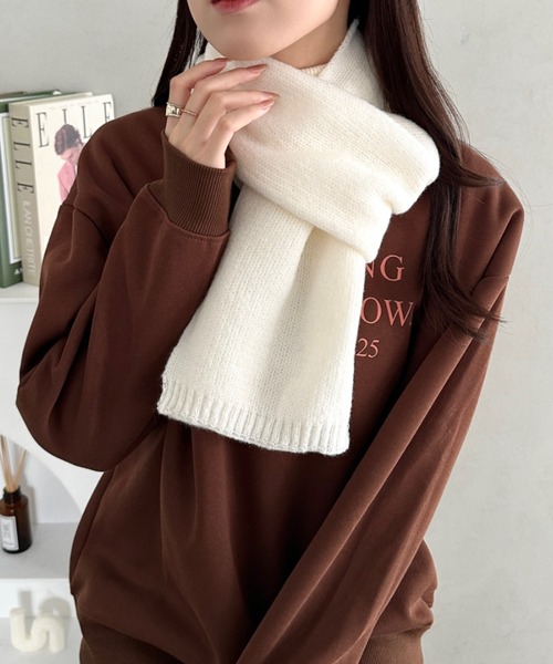 MYMOOD.(マイムード)の「13色展開 シンプルコンパクトマフラー(マフラー・レディース・ベージュ/ブルー/ブラック/アイボリー/ライトブルー/ライトグレー/ピンク/レッド/ワインレッド/キャメル/ブラウン/ダークブラウン/オレンジ/グレー/ライトベージュ・FREE)」の19枚目の写真