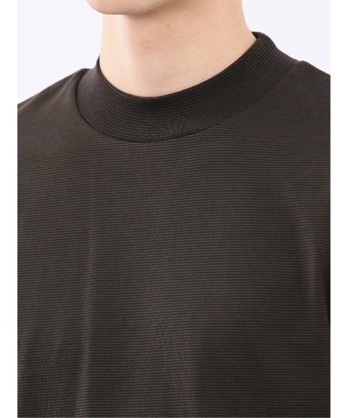 TAKA-Q(タカキュー)の「Tシャツ メンズ 長袖 ストレッチ 綿 コットン ボーダー シルケット スムス モックネック ドレスT(Tシャツ/カットソー・メンズ・ホワイト×ブラック/ブラウン・S/MEDIUM/LARGE/X-LARGE)」の19枚目の写真