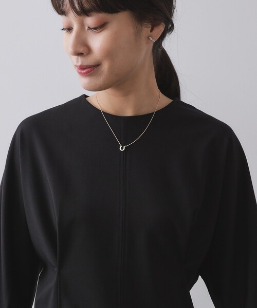 OPAQUE.CLIP（オペークドットクリップ）の「襟付きドルマントップス【洗濯機OK】（Tシャツ/カットソー・レディース・ネイビー/ライトベージュ/ブラック・38/40）」の4枚目の写真