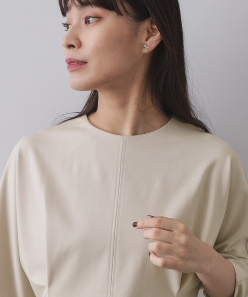 OPAQUE.CLIP（オペークドットクリップ）の「襟付きドルマントップス【洗濯機OK】（Tシャツ/カットソー・レディース・ネイビー/ライトベージュ/ブラック・38/40）」の11枚目の写真