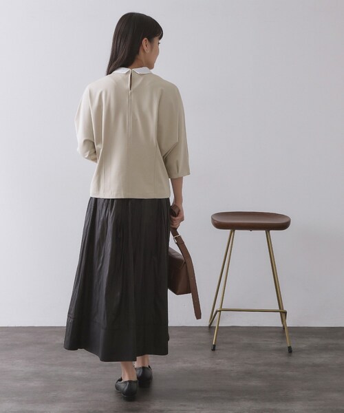 OPAQUE.CLIP（オペークドットクリップ）の「襟付きドルマントップス【洗濯機OK】（Tシャツ/カットソー・レディース・ネイビー/ライトベージュ/ブラック・38/40）」の16枚目の写真
