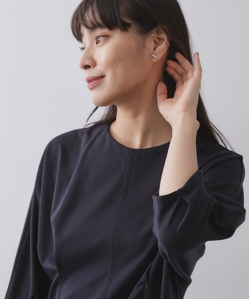 OPAQUE.CLIP（オペークドットクリップ）の「襟付きドルマントップス【洗濯機OK】（Tシャツ/カットソー・レディース・ネイビー/ライトベージュ/ブラック・38/40）」の18枚目の写真
