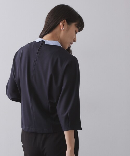 OPAQUE.CLIP（オペークドットクリップ）の「襟付きドルマントップス【洗濯機OK】（Tシャツ/カットソー・レディース・ネイビー/ライトベージュ/ブラック・38/40）」の21枚目の写真