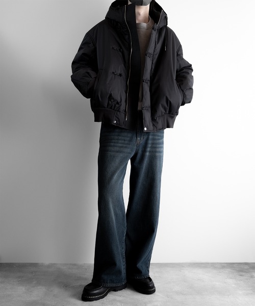 RUUBON(ルーボン)の「【RUUBON】padded hooded kung fu jacket / パデッド フーデッド カンフー ジャケット(ブルゾン・メンズ・ブラック・L/M/S)」の5枚目の写真