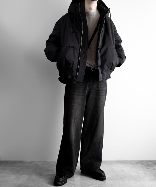 RUUBON(ルーボン)の「【RUUBON】padded hooded kung fu jacket / パデッド フーデッド カンフー ジャケット(ブルゾン・メンズ・ブラック・L/M/S)」の6枚目の写真