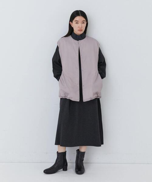 conges payes ADIEU TRISTESSE（コンジェ ペイエ アデュートリステス）の「中綿ベスト（ベスト・レディース・ピンク/ブルーグリーン・38）」の3枚目の写真