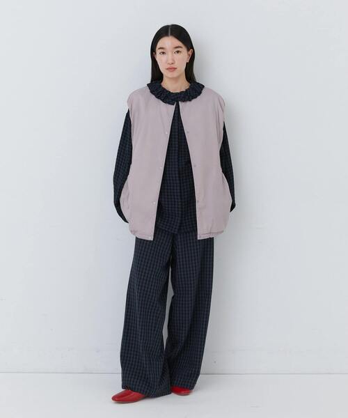 conges payes ADIEU TRISTESSE（コンジェ ペイエ アデュートリステス）の「中綿ベスト（ベスト・レディース・ピンク/ブルーグリーン・38）」の4枚目の写真