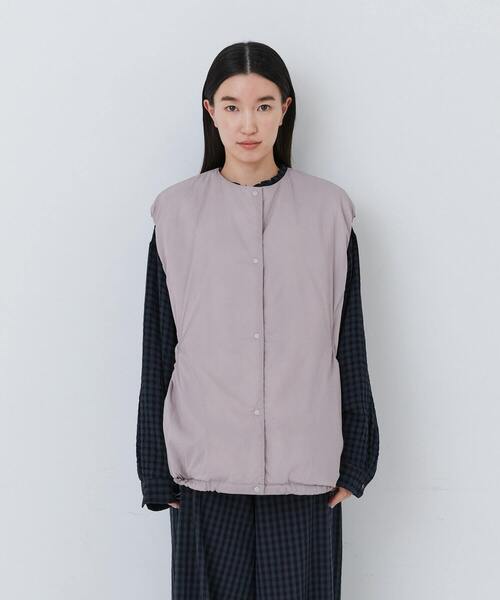 conges payes ADIEU TRISTESSE（コンジェ ペイエ アデュートリステス）の「中綿ベスト（ベスト・レディース・ピンク/ブルーグリーン・38）」の7枚目の写真