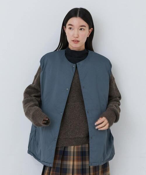 conges payes ADIEU TRISTESSE（コンジェ ペイエ アデュートリステス）の「中綿ベスト（ベスト・レディース・ピンク/ブルーグリーン・38）」の15枚目の写真