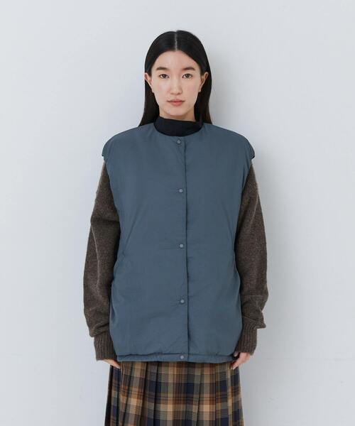 conges payes ADIEU TRISTESSE（コンジェ ペイエ アデュートリステス）の「中綿ベスト（ベスト・レディース・ピンク/ブルーグリーン・38）」の16枚目の写真