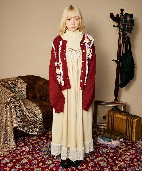 kutir（クティール）の「【クティールとレトロ】レースフラワーカーディガン（カーディガン/ボレロ・レディース・アイボリー/レッド/ネイビー/ブラウン・FREE）」の18枚目の写真
