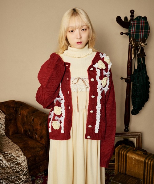kutir（クティール）の「【クティールとレトロ】レースフラワーカーディガン（カーディガン/ボレロ・レディース・アイボリー/レッド/ネイビー/ブラウン・FREE）」の15枚目の写真