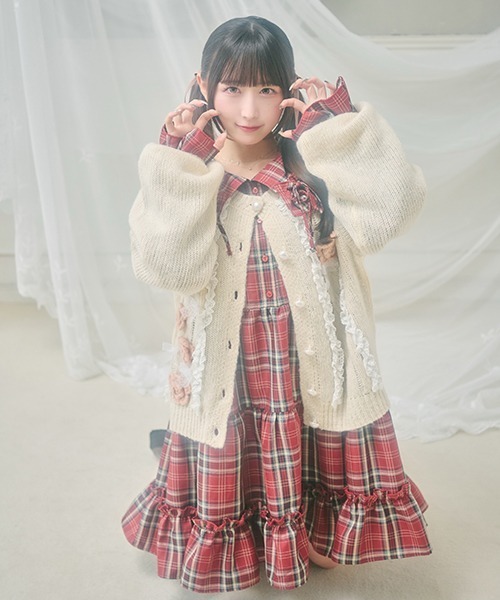 kutir（クティール）の「【クティールとレトロ】レースフラワーカーディガン（カーディガン/ボレロ・レディース・アイボリー/レッド/ネイビー/ブラウン・FREE）」の7枚目の写真