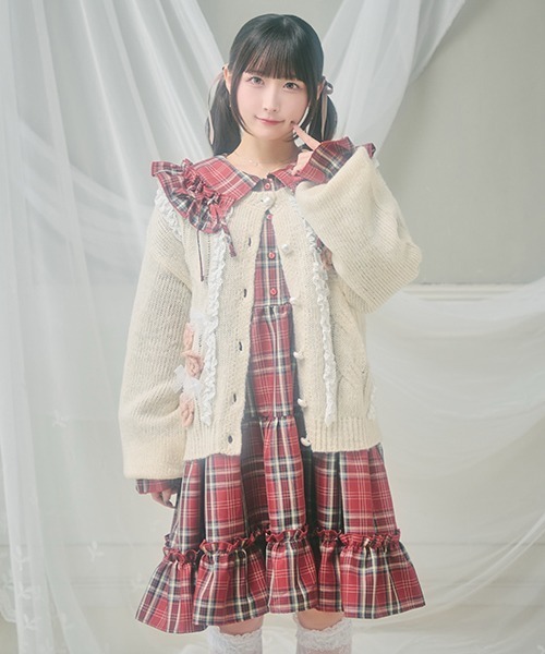 kutir（クティール）の「【クティールとレトロ】レースフラワーカーディガン（カーディガン/ボレロ・レディース・アイボリー/レッド/ネイビー/ブラウン・FREE）」の9枚目の写真