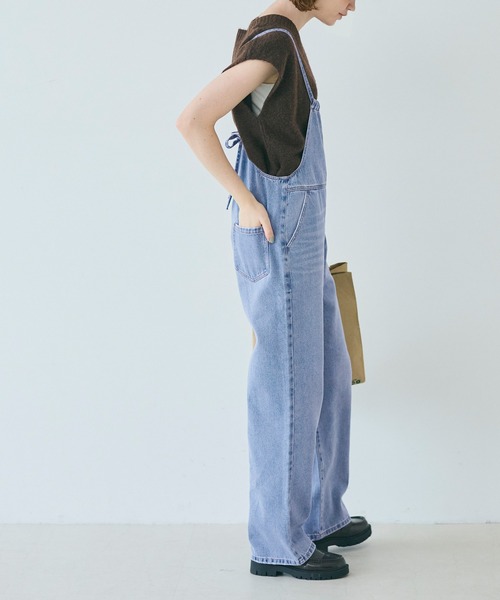 coca（coca）（コカ）の「【WEB限定セール】デニムサロペット（サロペット/オーバーオール・レディース・ライトブルー・M/L）」の3枚目の写真