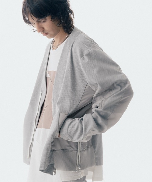 Maison ULA（メゾンウラ）の「【Maison ULA】メッシュカーディガン（カーディガン/ボレロ・メンズ・ブラック/グレー・1/2）」の13枚目の写真