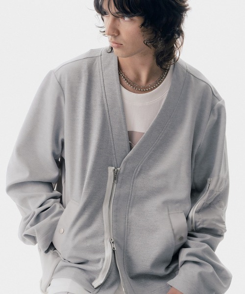 Maison ULA（メゾンウラ）の「【Maison ULA】メッシュカーディガン（カーディガン/ボレロ・メンズ・ブラック/グレー・1/2）」の18枚目の写真