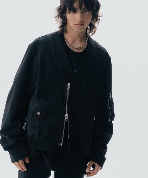 Maison ULA（メゾンウラ）の「【Maison ULA】メッシュカーディガン（カーディガン/ボレロ・メンズ・ブラック/グレー・1/2）」の20枚目の写真