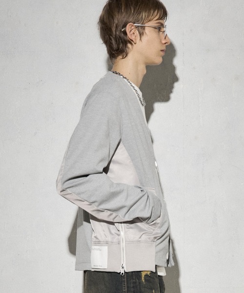 Maison ULA（メゾンウラ）の「【Maison ULA】メッシュカーディガン（カーディガン/ボレロ・メンズ・ブラック/グレー・1/2）」の4枚目の写真