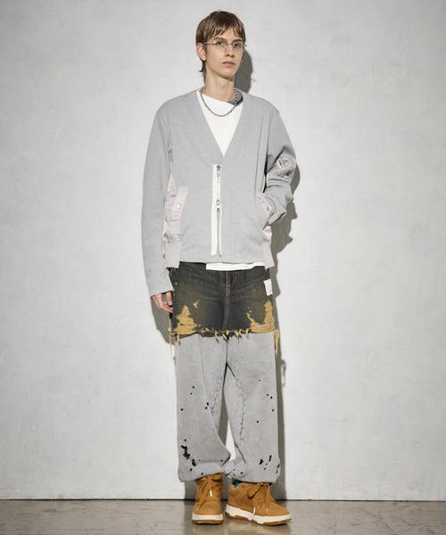 Maison ULA（メゾンウラ）の「【Maison ULA】メッシュカーディガン（カーディガン/ボレロ・メンズ・ブラック/グレー・1/2）」の5枚目の写真