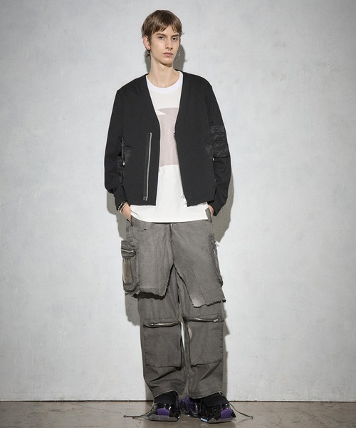 Maison ULA（メゾンウラ）の「【Maison ULA】メッシュカーディガン（カーディガン/ボレロ・メンズ・ブラック/グレー・1/2）」の11枚目の写真