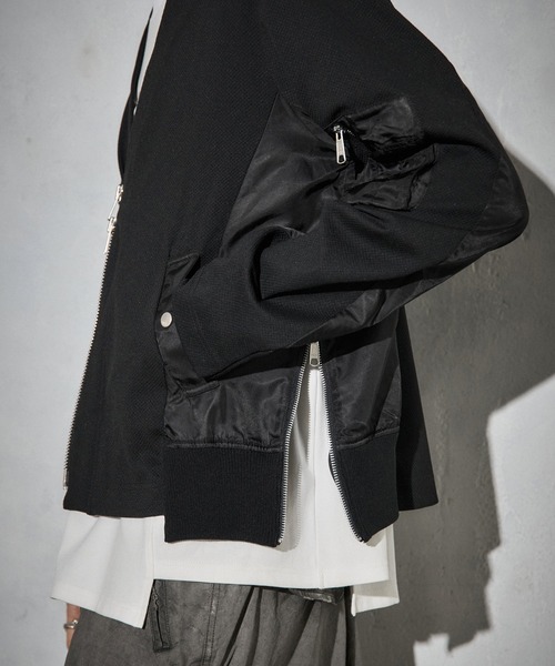 Maison ULA（メゾンウラ）の「【Maison ULA】メッシュカーディガン（カーディガン/ボレロ・メンズ・ブラック/グレー・1/2）」の9枚目の写真