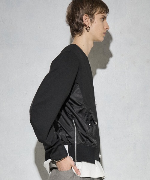 Maison ULA（メゾンウラ）の「【Maison ULA】メッシュカーディガン（カーディガン/ボレロ・メンズ・ブラック/グレー・1/2）」の8枚目の写真