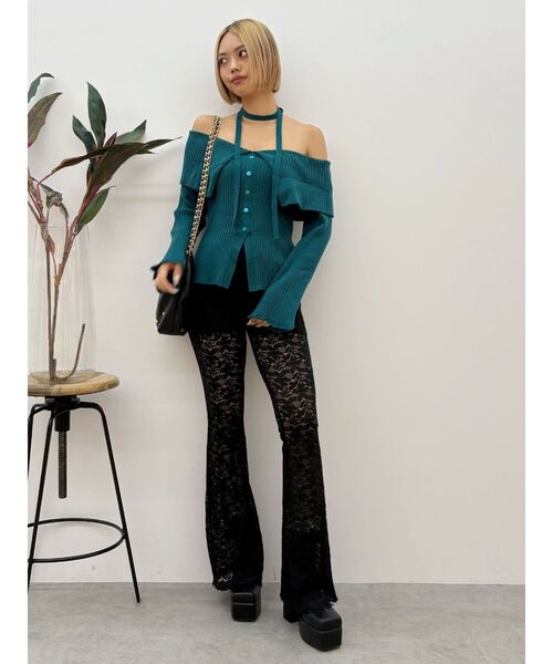 EVRIS(エヴリス)の「チョーカーオフショルニットトップス(ニット/セーター・レディース・ブラック/グリーン/レッド・FREE)」の22枚目の写真