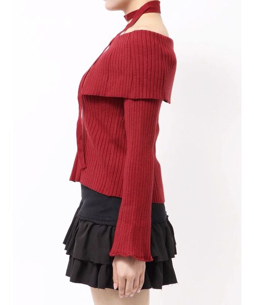 EVRIS(エヴリス)の「チョーカーオフショルニットトップス(ニット/セーター・レディース・ブラック/グリーン/レッド・FREE)」の19枚目の写真