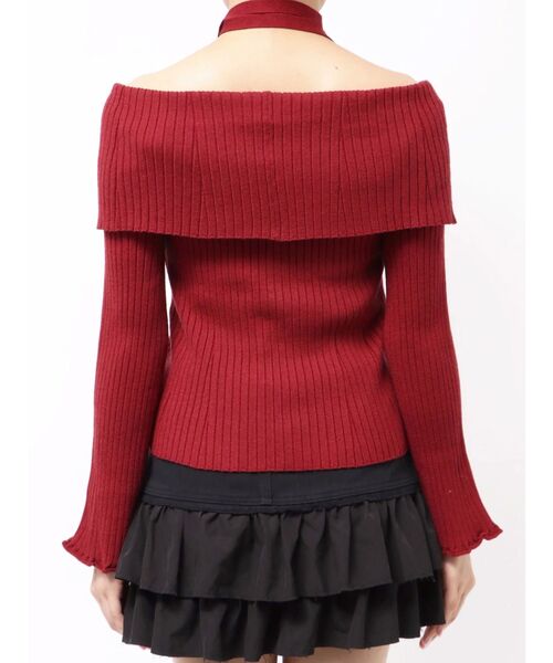 EVRIS(エヴリス)の「チョーカーオフショルニットトップス(ニット/セーター・レディース・ブラック/グリーン/レッド・FREE)」の18枚目の写真