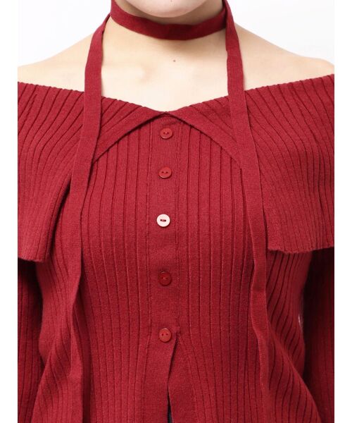 EVRIS(エヴリス)の「チョーカーオフショルニットトップス(ニット/セーター・レディース・ブラック/グリーン/レッド・FREE)」の17枚目の写真