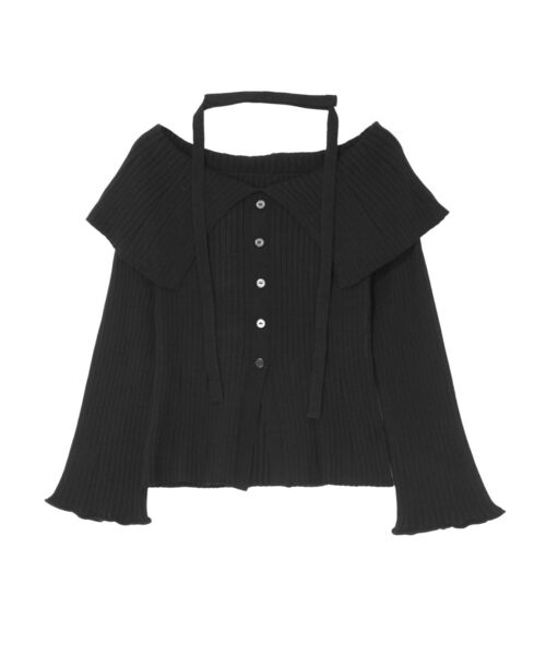 EVRIS(エヴリス)の「チョーカーオフショルニットトップス(ニット/セーター・レディース・ブラック/グリーン/レッド・FREE)」の7枚目の写真