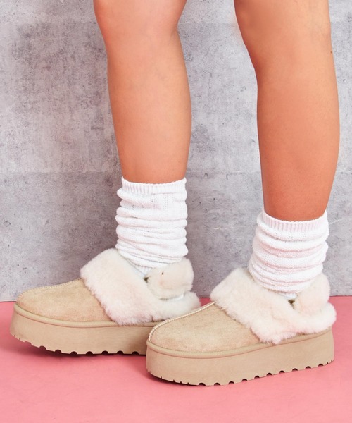 ANAP（アナップ）の「ファーバンド厚底スリッポン（スリッポン・レディース・ライトベージュ/ブラウン・S/LL/L/M）」の9枚目の写真