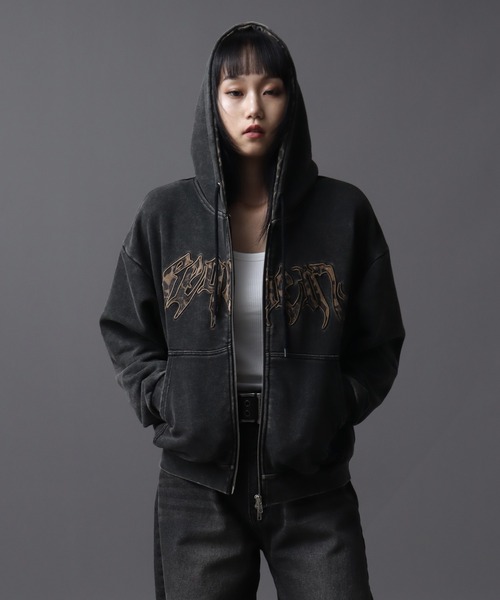 SEQUENZ（シークエンズ）の「【SEQUENZ（シークエンズ）】APPLIQUE APPLIQUE ZIP/P/K（パーカー・メンズ・レオパード/ブラック・S/M/L）」の13枚目の写真