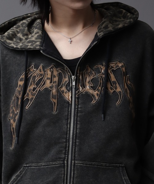 SEQUENZ（シークエンズ）の「【SEQUENZ（シークエンズ）】APPLIQUE APPLIQUE ZIP/P/K（パーカー・メンズ・レオパード/ブラック・S/M/L）」の9枚目の写真