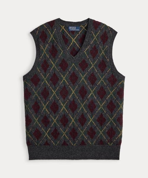 【美品】ポロラルフローレン　アーガイル ウール セーター ベスト　ニットベスト アーガイル ウールカシミヤ セーター ベスト（ベスト）｜POLO RALPH