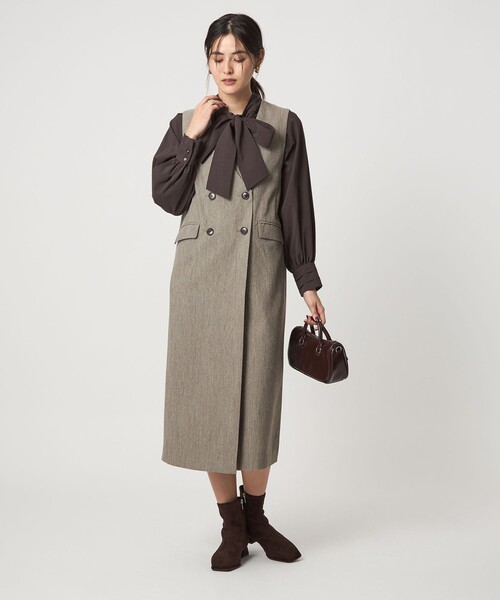 セール】［size SHORTあり］ウールライク ジャンパースカート