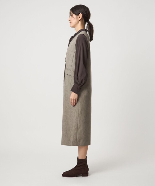 green label relaxing（グリーンレーベルリラクシング）の「［size SHORTあり］ウールライク ジャンパースカート（ジャンパースカート・レディース・その他1/ベージュ/ネイビー・FREE/SHORT）」の14枚目の写真