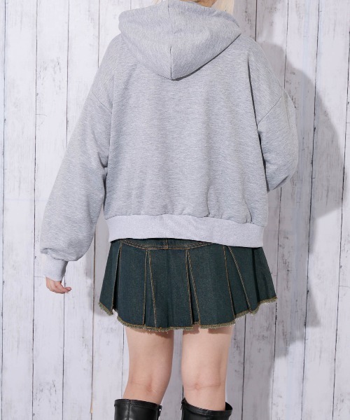 【美品】 プラージュ 製品染めAラインパーカー スウェットパーカー カットオフ 美品】 プラージュ 製品染めAラインパーカー スウェットパーカー