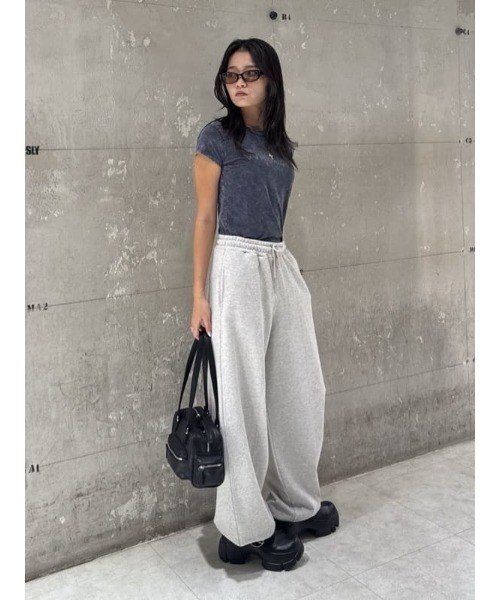 SLY（スライ）の「CURVE C/P SW PT カーブ センタープレス スウェット パンツ 秋服 冬服（スウェットパンツ・レディース・ブラック系その他2/杢グレー・FREE）」の18枚目の写真