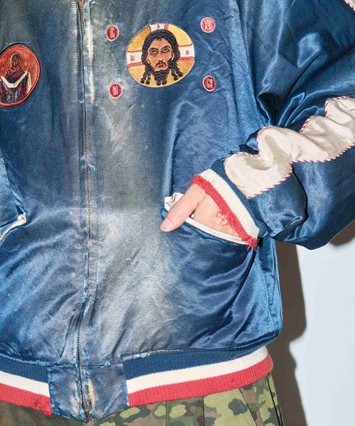 最終　空(ku USA) スカジャンネイビー✖️レッドリバーシブル　ベロア 最終 空(ku USA) スカジャンネイビー✖️レッドリバーシブル ベロア