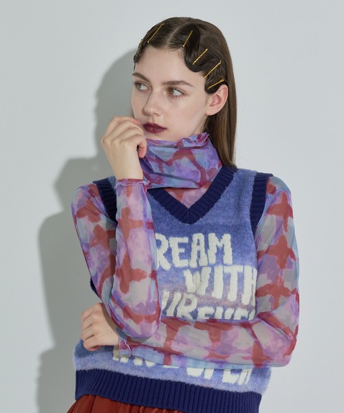 anna sui nyc（アナ スイ エヌ ワイ シー）の「ベーシックライトタートルネック（Tシャツ/カットソー・レディース・パープル/ブラウン・FREE）」の2枚目の写真