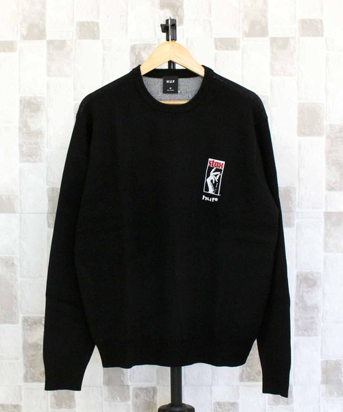 HUF（ハフ）の「ブラックモーゼスニットセーター HUF X ISAAC HAYES