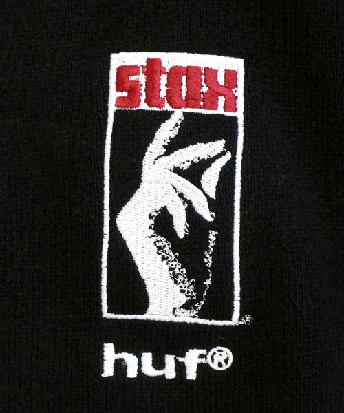 HUF（ハフ）の「ブラックモーゼスニットセーター HUF X ISAAC HAYES